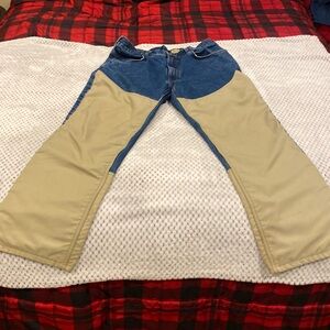 CABELAS OUTDOOR GEAR JEANS DOUBLE KNEE BRUSH PANTS Size 38 RUGGED WEAR